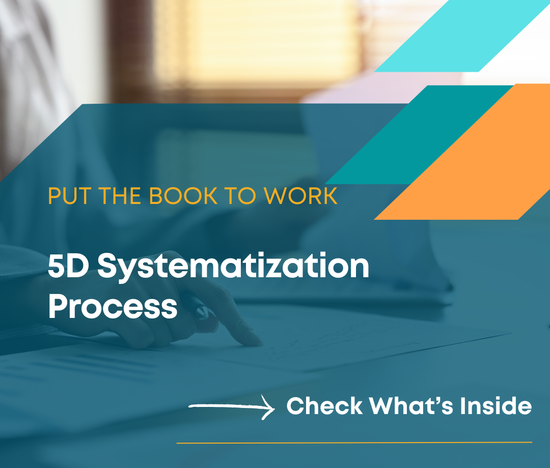 Put the Book to Work 5D Systematization Process - 3s Smart Consulting - Karen Hairston Resources Page Image Template